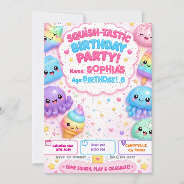 Squishy Birthday Invitation (Front)