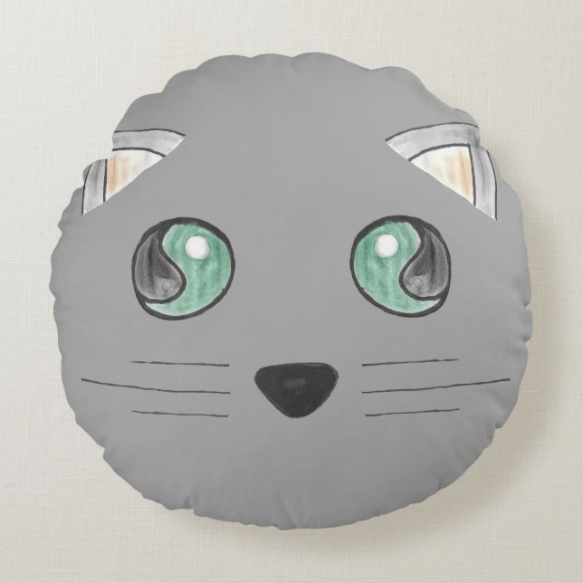 Squishy Cat round pillow (Front)