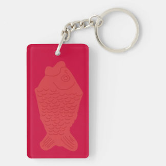 Squishy fishaaay on plaque keychain