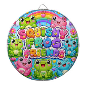 Squishy Frog Friends Cute Kawaii Frogs Rainbow Dartboard