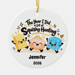 Squishy Hunting Christmas Custom Name 2026 Ceramic Ornament