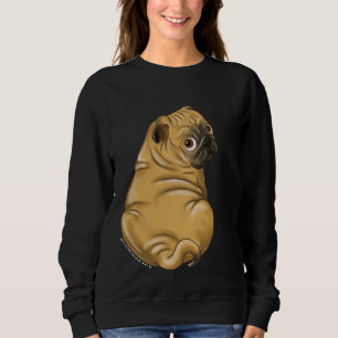 Squishy Pug rolls - Cute pug dog Illustration Cla Sweatshirt