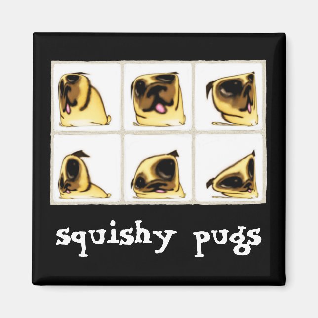Squishy Pugs Magnet (Front)