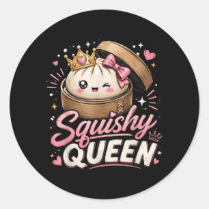 Squishy Queen Dumpling Kawaii Pastel Anime Classic Round Sticker