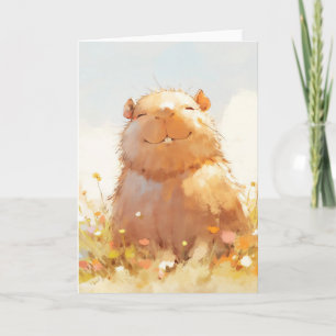 Squishy Relaxed Capybara Card