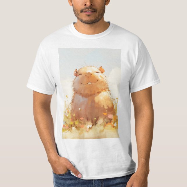 Squishy Relaxed Capybara T-Shirt (Front)