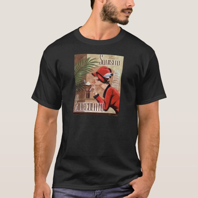 Squisito Cioccolato Italian Chocolate Woman in Red T-Shirt (Front)