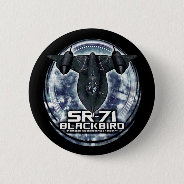 SR-71 Blackbird 6 Cm Round Badge (Front)