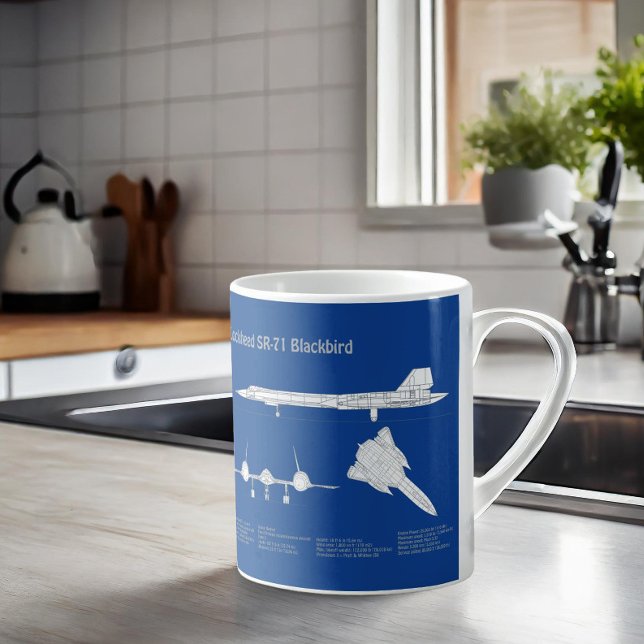 SR-71 Blackbird - Aeroplane Blueprint Plans ABD Coffee Mug (Creator Uploaded)