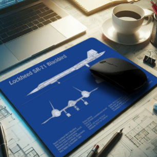 SR-71 Blackbird - Aeroplane Blueprint Plans ABD Mouse Pad