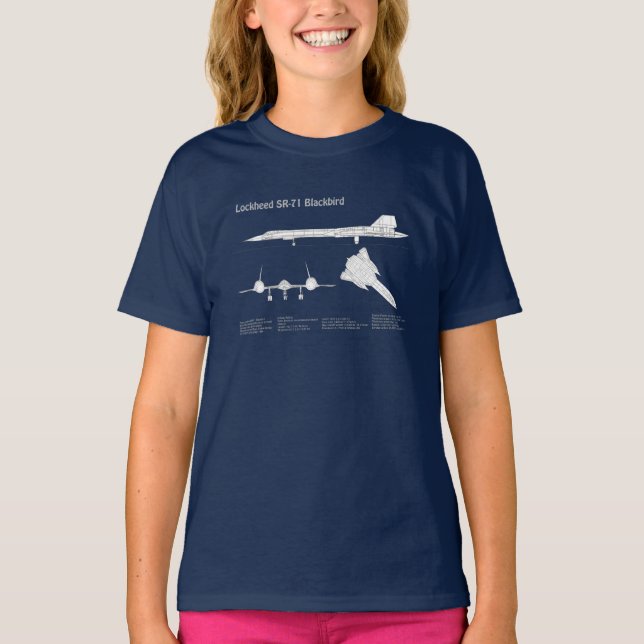 SR-71 Blackbird - Aeroplane Blueprint Plans ABD T-Shirt (Front)