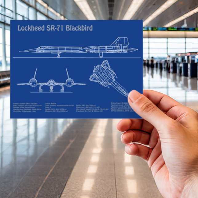 SR-71 Blackbird - Aeroplane Blueprint Plans AD Postcard (Creator Uploaded)