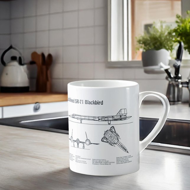 SR-71 Blackbird - Aeroplane Blueprint Plans BD Coffee Mug (Creator Uploaded)