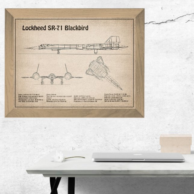 SR-71 Blackbird - Aeroplane Blueprint Plans SD Photo Print (Creator Uploaded)