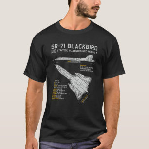 Sr 71 Blackbird Aircraft Aeroplane Spy Plane Bluep T-Shirt