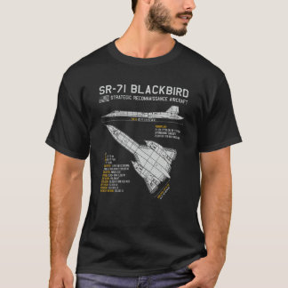 Sr 71 Blackbird Aircraft Aeroplane Spy Plane Bluep T-Shirt
