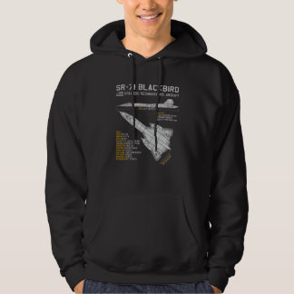 SR-71 Blackbird Aircraft Spy Plane Blueprint Data Hoodie