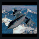 SR-71 BLACKBIRD AIRPLANE AVIATION Glossy Poster<br><div class="desc">The Extraordinary SR-71B Blackbird flies boldly over the Beautiful Sierra Nevada Mountains of California. Developed for the USAF as reconnaissance aircraft more than 30 years ago, SR-71s are still the world's fastest and highest-flying production aircraft. The aircraft can fly at speeds of more than 2, 200 miles per hour (Mach...</div>