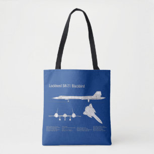 SR-71 Blackbird - Airplane Blueprint Plans ABD Tote Bag