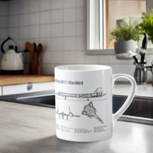 SR-71 Blackbird - Airplane Blueprint Plans BD Coffee Mug