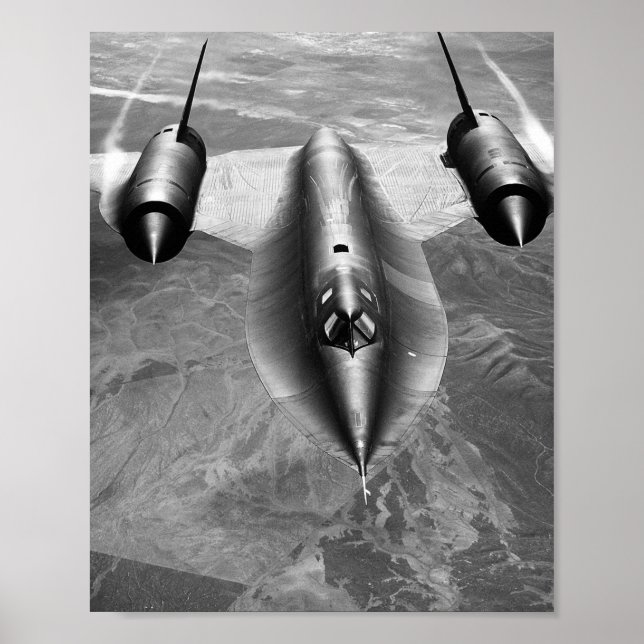 SR-71 Blackbird Flying Over California Poster (Front)