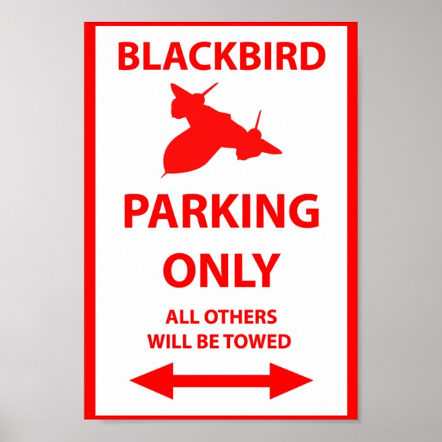 SR-71 Blackbird Parking Only Sign (Front)
