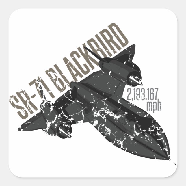 SR 71 Blackbird Square Sticker (Front)
