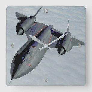 SR-71 BLACKBIRD SQUARE WALL CLOCK