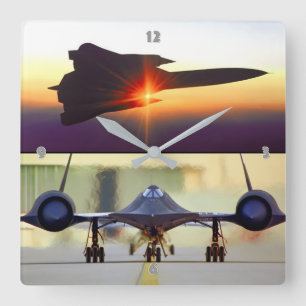 SR-71 BLACKBIRD SQUARE WALL CLOCK