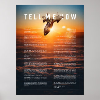 SR-71, sunset, with Tell Me How ode to flight Poster