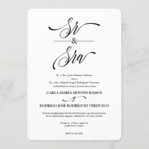 Sr y Sra Spanish Wedding Invitation