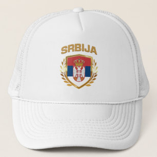 Srbija Flag Shield Serbia Trucker Hat