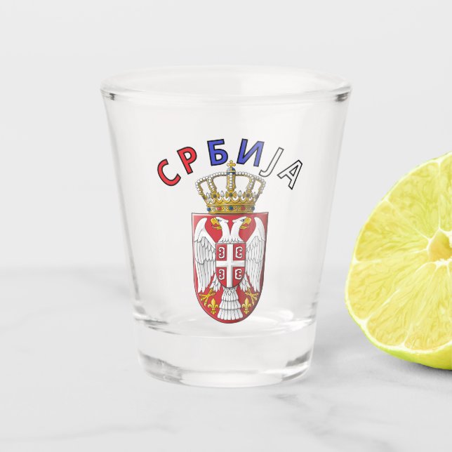 Srbija Rakija  Shot Glass (Front)