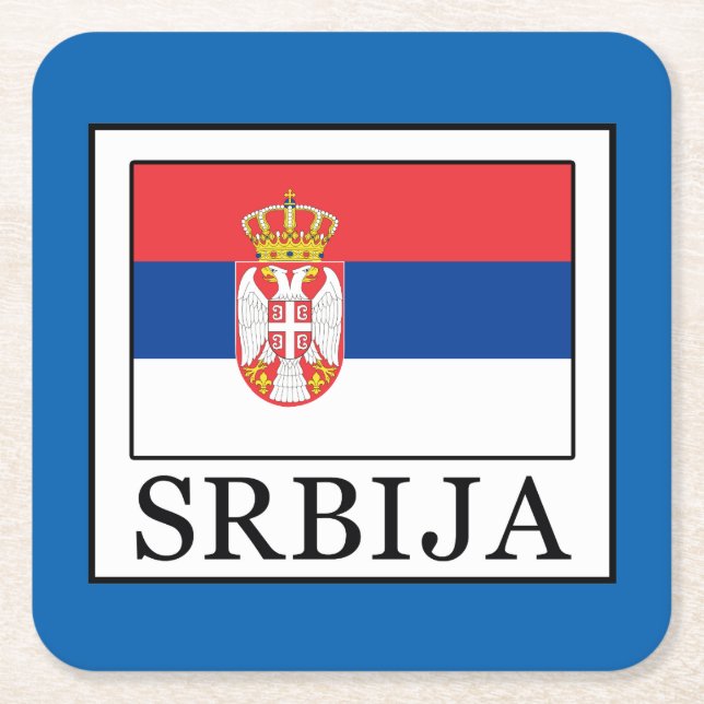 Srbija Square Paper Coaster (Front)