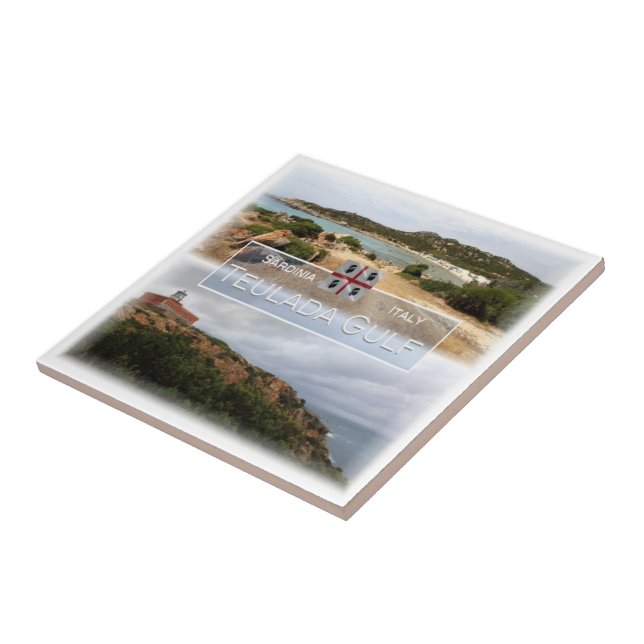 SRD029 TEULADA GULF, Sardinia, Ceramic Tile (Side)