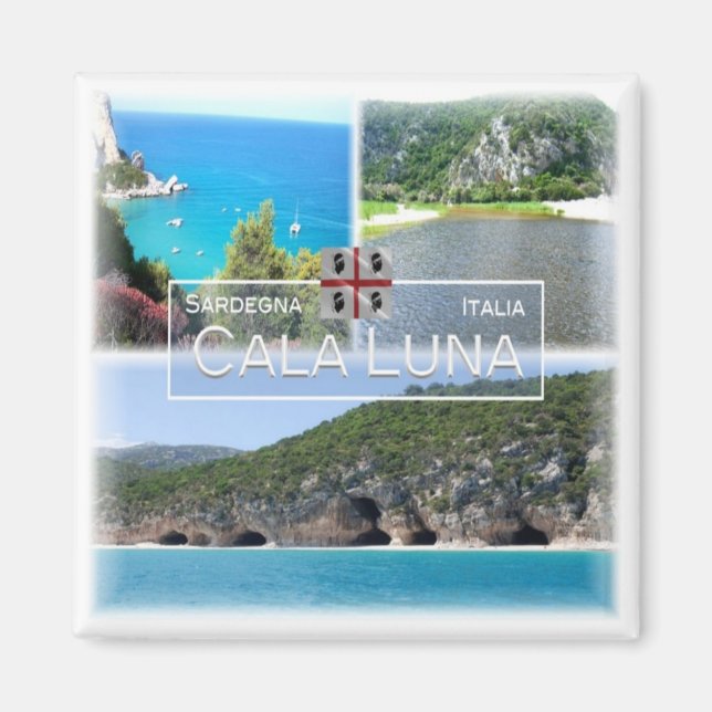 SRD032 CALA LUNA, Mosaic, Sardinia, Fridge Magnet (Front)
