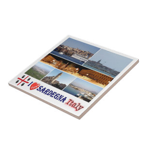 SRD039 SARDINIA I Love, Mosaic, Italy, Ceramic Tile