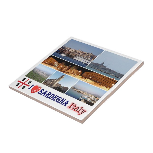 SRD039 SARDINIA I Love, Mosaic, Italy, Ceramic Tile (Side)