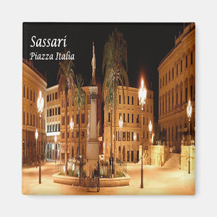 SRD047 SASSARI, Piazza Italia, Sardinia Fridge Magnet