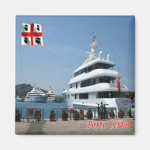 SRD055 PORTO CERVO Port, Sardinia, Italy Fridge Magnet