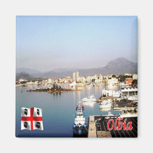 SRD056 OLBIA, Port, Sardinia, Italy, Fridge Magnet