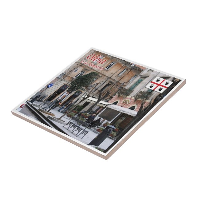 SRD059 OLBIA, Corso Umberto, Sardinia, Ceramic Tile (Side)