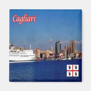 SRD062 CAGLIARI, Port, Sardinia, Fridge Magnet