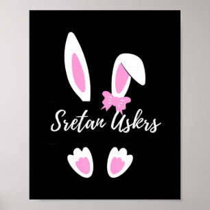 Sretan uskrs happy easter croatian graphic novelty poster
