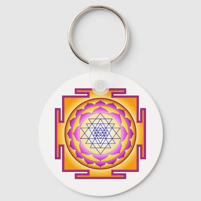 Sri Chakra Goddess Shri Lalitha Tripura Sundari Key Ring (Front)