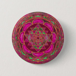 Sri Lakshmi Yantra Mandala 6 Cm Round Badge