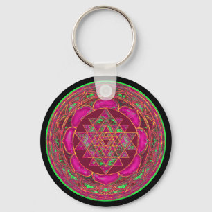 Sri Lakshmi Yantra Mandala Key Ring