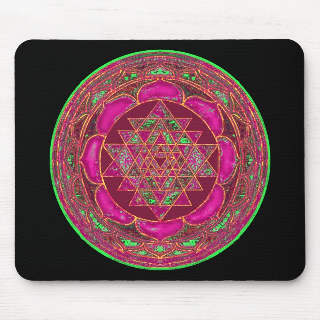 Sri Lakshmi Yantra Mandala Mouse Pad (Front)