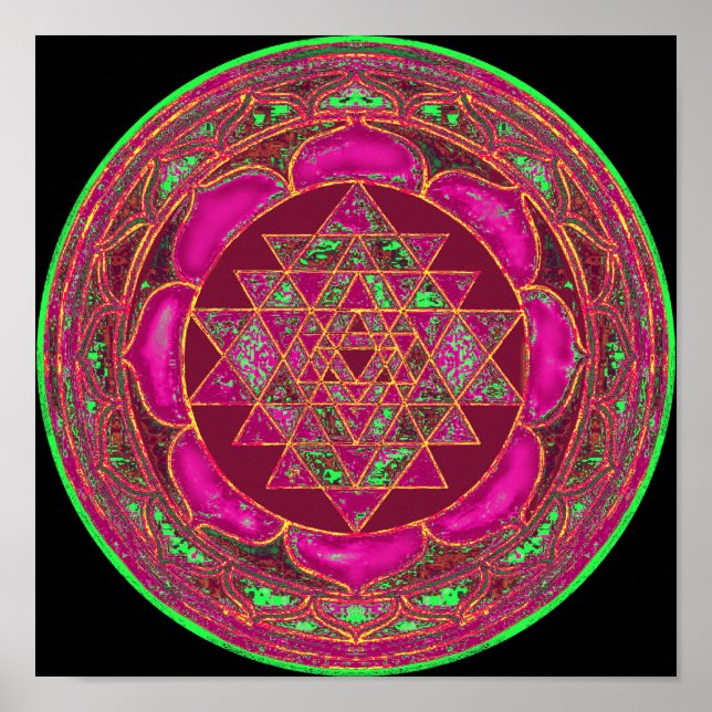Sri Lakshmi Yantra Mandala Poster (Front)
