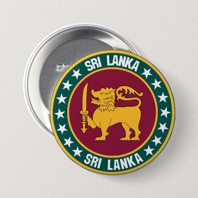 Sri Lanka                                          7.5 Cm Round Badge (Front & Back)